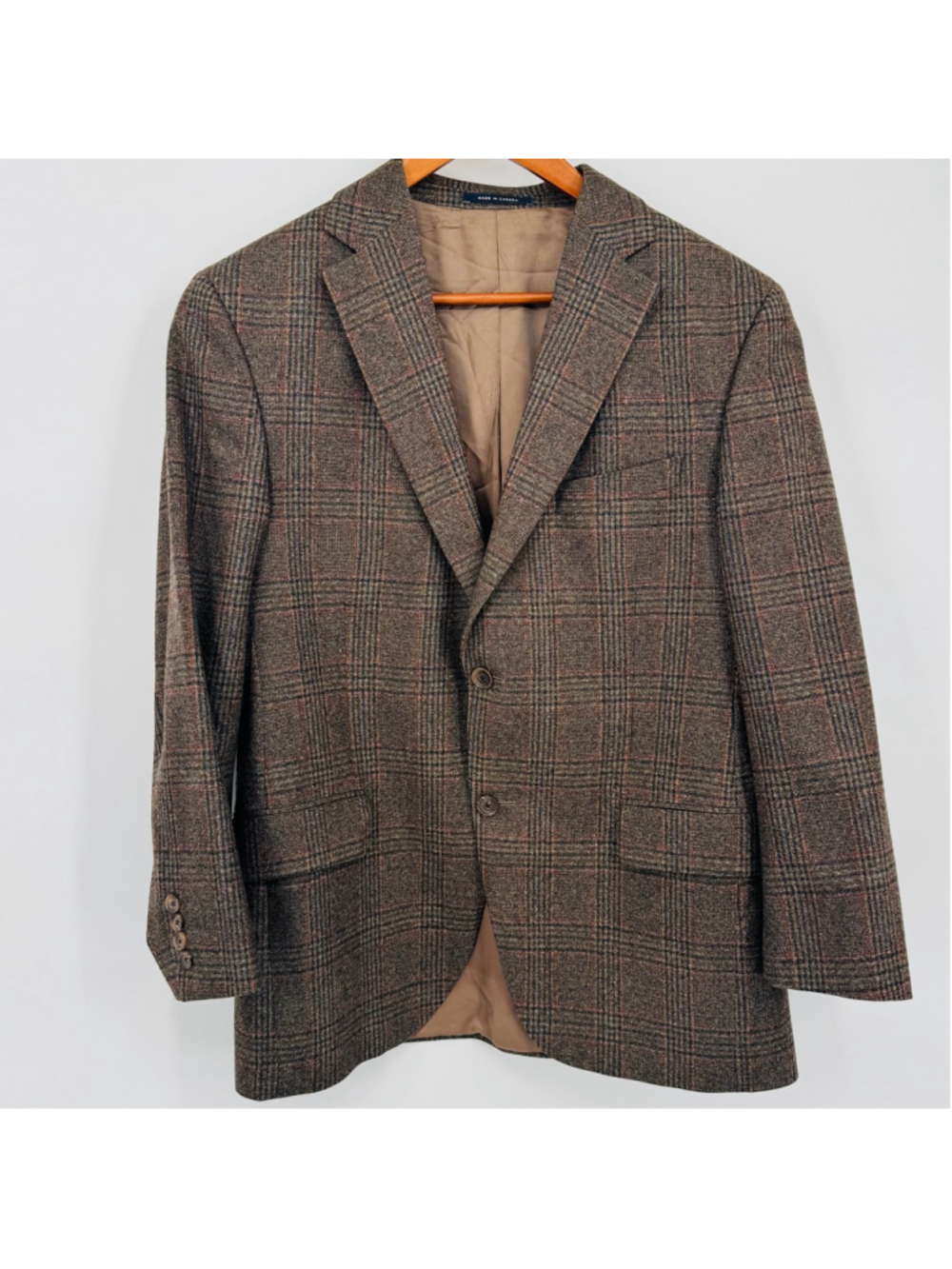 Loro Piana Cremieux Brown Plaid Wool Sport Coat Blazer 40S